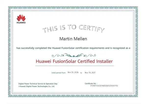 Huawei FusionSolar Certified Installer