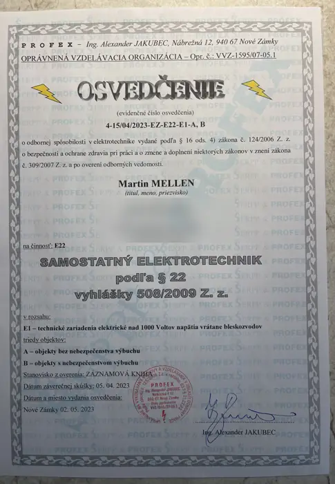 Samostatný elektrotechnik
